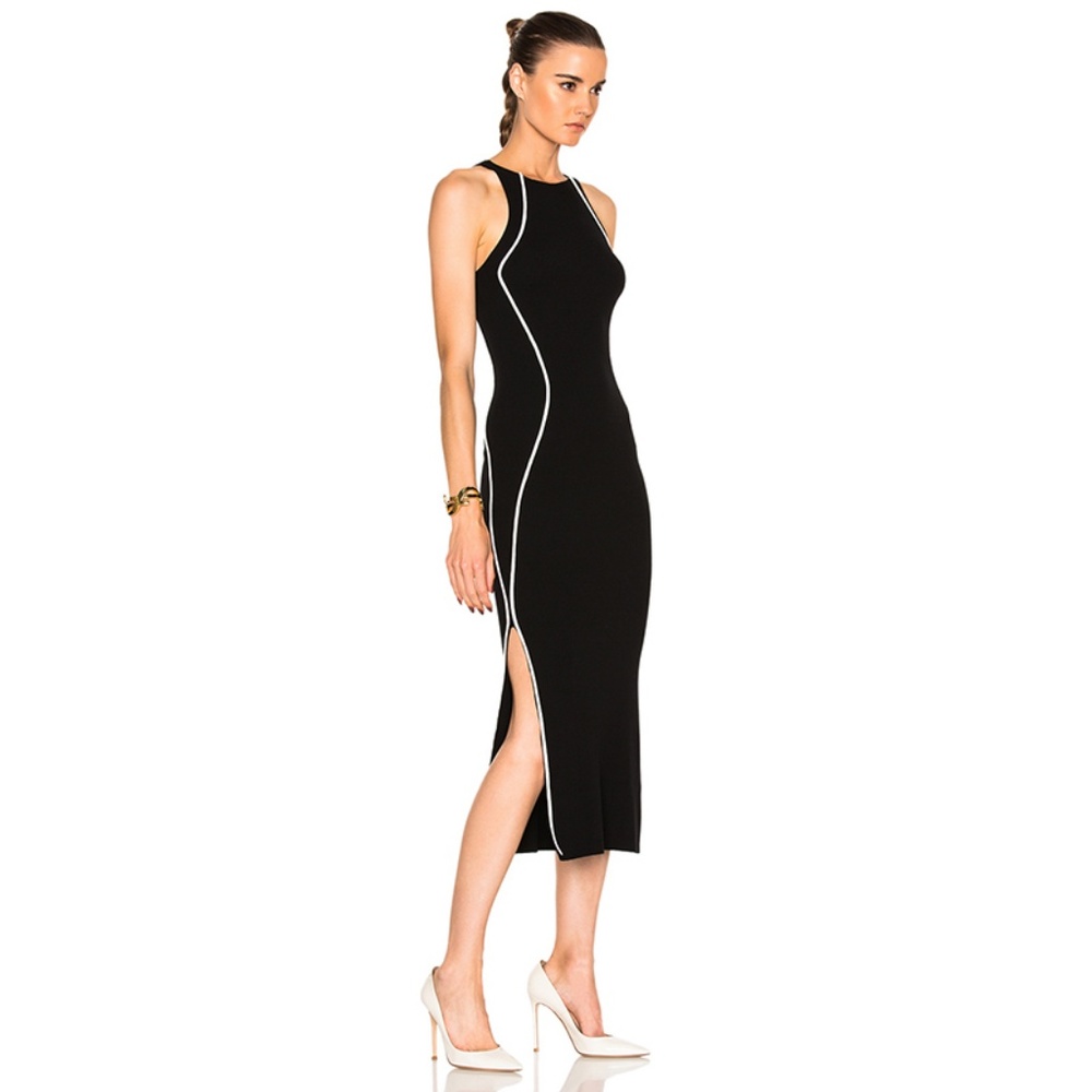 (Sold)NWT Sleeveless Black High Slit Bandage Dress